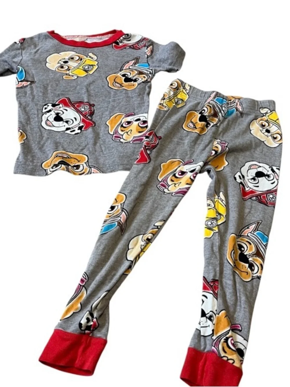 Kids Grey Paw Patrol Character Pajama Set with Red Trim Boys 5T